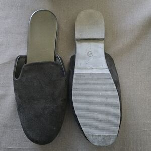 Black Suede Slip-On Shoes